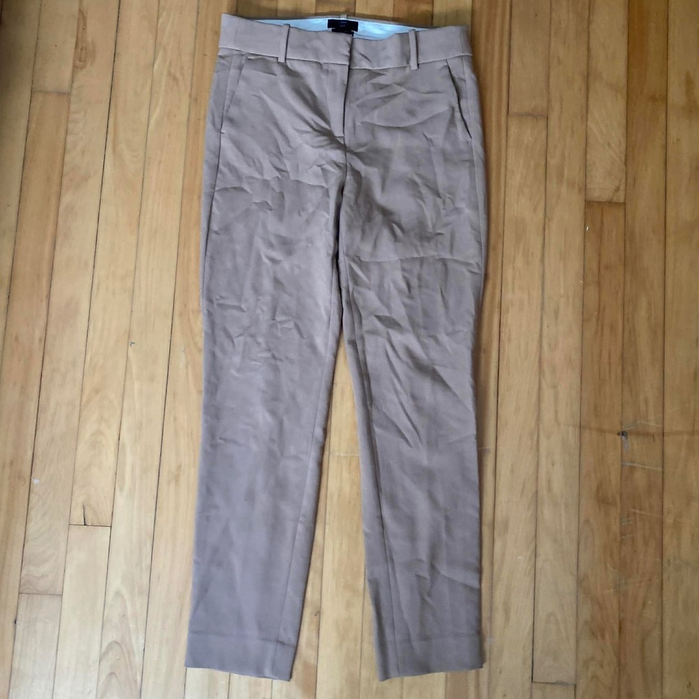J Crew Cameron 365 Slim Ankle Pants Tan Beige Women's Size 8T / 8 Tall